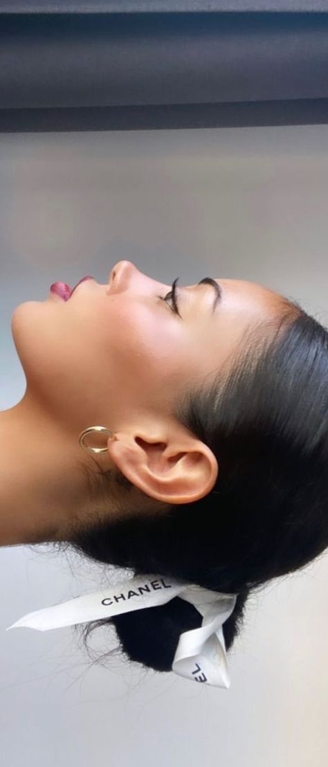 Cindy Side Profile, Female Side Profile, Side Profile Woman, Perfect Side Profile, Rhinoplasty Nose Jobs, Bun Ponytail, Face Profile, Sleek Bun, Botox Fillers