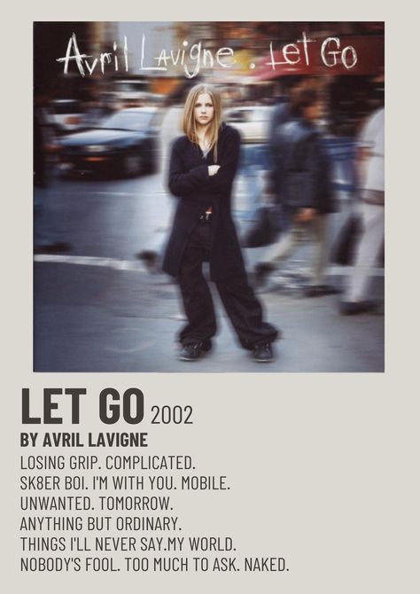 Minimalist Poster Music, Avril Lavigne Songs, Songs Poster, Avril Lavigne Let Go, Minimalist Polaroid Poster, Beatles Wallpaper, Ipod Wallpaper, Poster Punk, Minimalist Music