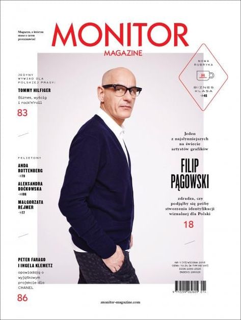 New cover Monitor magazine; “Poland’s first magazine dedicated to premium lifestyle content. Thoughtful selection of typeface and quality photography, along with its ordered, comprehensive book-style layout significantly distinguishes this title from other magazines on the Polish market. Its particular style and unique character may well make it a collector’s item.” Publisher: Kustra Group Editor in […] Magazine Cover Ideas, Magazine Design Cover, Front Cover Designs, Book And Magazine Design, Graphics Layout, Magazine Layout Design, Editorial Magazine, Typography Layout, Magazine Cover Design