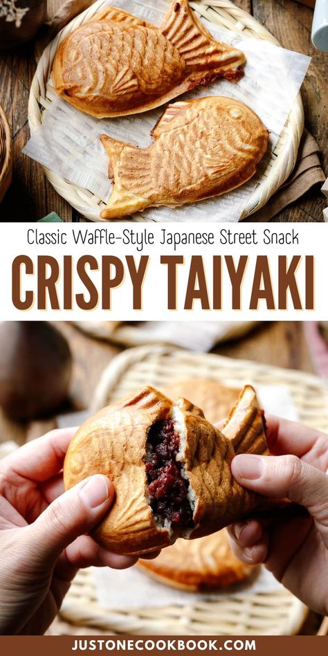 Indulge in the beloved Japanese street snack, Crispy Taiyaki, a warm, fish-shaped pastry filled with sweet red bean paste. With an eggless batter for a super crisp texture, this authentic recipe brings the festival treat to your home anytime. Discover the joy of making this waffle-like delight! Red Bean Dessert, Egg Tart Recipe, Japanese Pastries, Japanese Dessert Recipes, Sweet Red Bean Paste, Easy Japanese Recipes, Sweet Red Bean, Dessert Recipies, Red Bean Paste