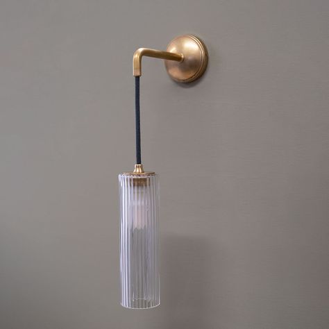 Brass Spotlights, Fluted Glass, Brass Wall Light, Cup Handles, Flute Glass, Inviting Home, Glass Lamp Shade, Loft Spaces, Hanging Wall