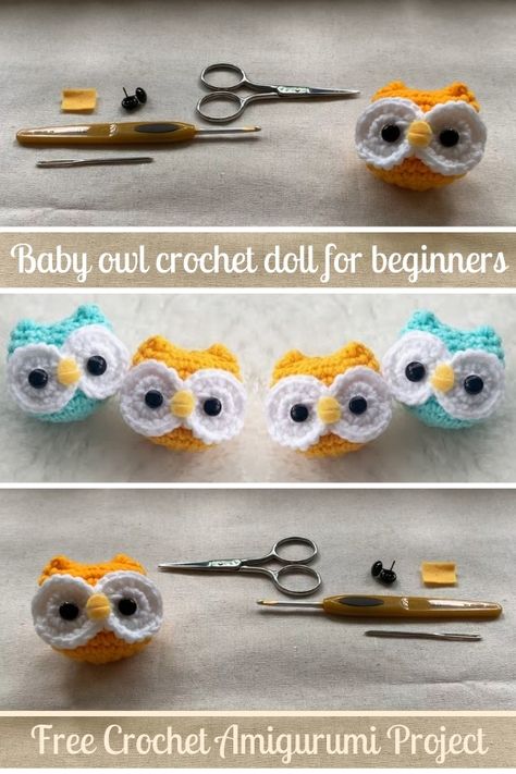 Tiny Owl Crochet Pattern Free, Mini Owl Crochet Pattern, Amigurumi Owl Free Pattern, Crochet Owl Pattern Free, Crochet Giveaways, Owl Amigurumi Free Pattern, Crochet Keychain Patterns, Owl Crochet Pattern Free, Beginners Amigurumi