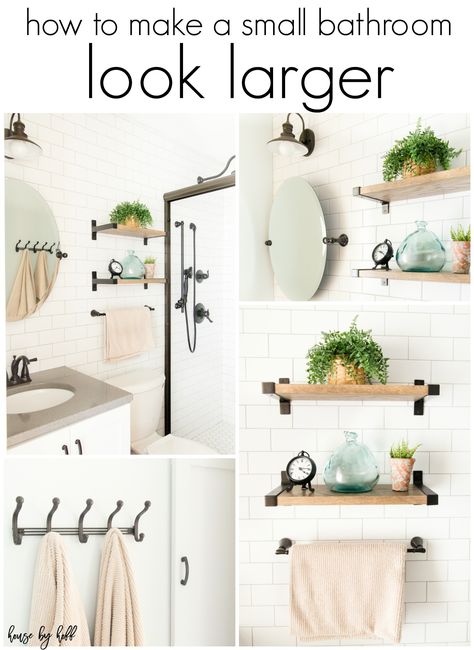 How to Make a Small Bathroom Look Larger: My Parents' Bathroom Makeover Bathroom Remodels, Bad Inspiration, Yellow Bathrooms, Bathroom Inspiration Decor, Tiny Bathroom, Bathroom Renos, Rustic Bathroom, Small Bathroom Decor, Traditional Bathroom