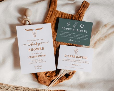 Western Baby Shower Invitations, Cowboy Baby Shower, Boho Desert, Western Baby, Western Babies, Beautiful Stationery, Baby Cowboy, Wedding Templates, Youre Invited