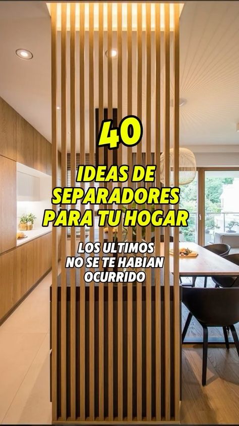 Natalia Larrain | Decoradora de interiores | Usa separadores de ambientes para que tu hogar se vea más grande Beneficios: Amplitud Original Elegante Moderno Que te parecieron… | Instagram Ideas Sala Comedor, Brazilian Interior Design, Ideas Comedor, Kitchen Divider, Reels Video, Room Partition Designs, Concept Home, Divider Wall, Partition Design