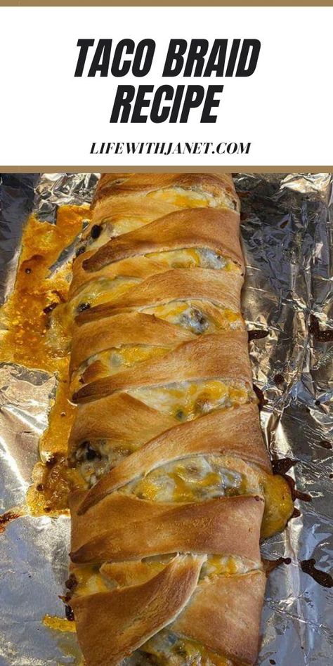 Taco Braid Recipe, Taco Braid, Bacon Weave, Hamburger Dishes, Braided Bread, Hamburger Recipes, Homemade Tacos, Homemade Taco Seasoning, Dinner Dishes