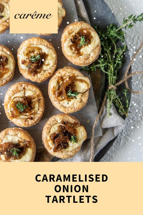 Australiana Party, Onion Tartlets, Sour Cream Pastry, Caramelised Onion, Savory Pastry, Savory Tart, Cheese Topping, Shortcrust Pastry, Pastry Sheets