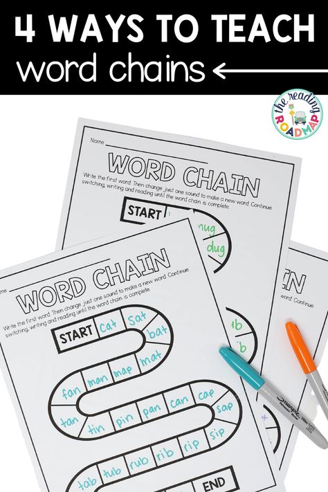 Word Chains, Upper Elementary Reading, Phonological Awareness Activities, First Grade Phonics, Phonics Rules, Cvce Words, Reading Specialist, 2nd Grade Reading, Phonological Awareness