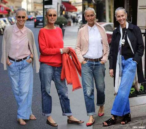 linda v wright in jeans and cashmere Ageless Style-Cindy Hattersley Design #fashion #fashionover50 #over50fashion Linda V Wright, Moda Over 50, Minimalist Kids, Over 60 Fashion, Moda Chic, Advanced Style, Ageless Style, Boyfriend Jean, Minimalist Furniture