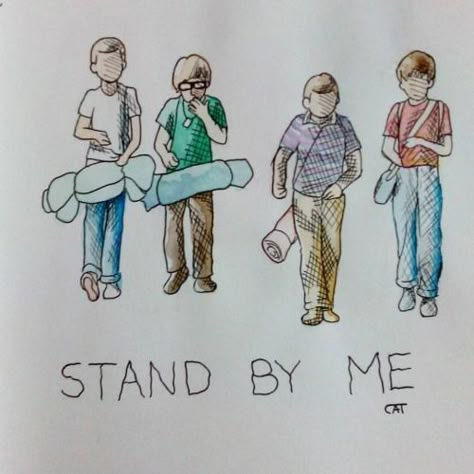 Stand By Me Drawing, Film Art Drawing, Stand By Me Gordie, Stand By Me Tattoo, Stand By Me Film, Chris Chambers, Corey Feldman, Sandlot, River Phoenix