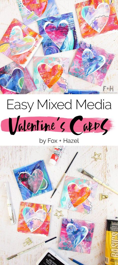 Geography Crafts, Watercolor Valentines Cards, Unique Valentines Cards, Camp Projects, Watercolor Videos, February Ideas, Diy Valentines Cards, Gelli Prints, Valentine's Ideas