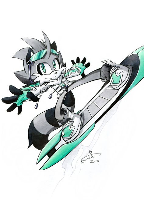 Hoverboard Concept Art, Stripes The Raccoon, Sonic Riders, Sonic Ocs, Sonic Unleashed, Sonic Oc, Amy The Hedgehog, Hedgehog Movie, Sonic Funny