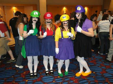 Wario Waluigi Costume, Female Luigi, Waluigi Costume, Wario Costume, Wario Waluigi, Luigi Costume, Mario Y Luigi, Mario Costume, Bff Halloween Costumes