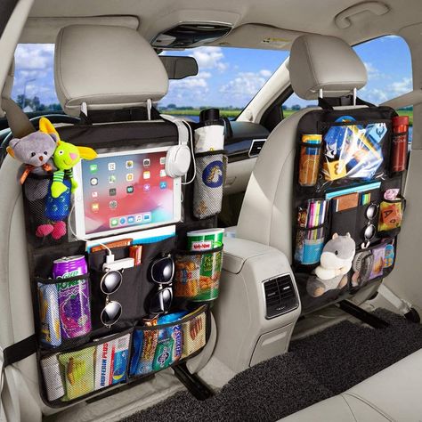 Drink Umbrellas, Car Travel Accessories, Backseat Organizer, Backseat Car Organizer, Car Seat Organizer, Packing Car, Car Organizer, Console Organization, Seat Storage