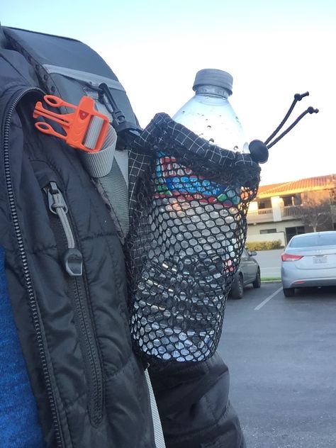 Diy Water Bottle Holder, Sewing Travel Accessories, Beer Bottle Holder, Ultralight Hiking, Nalgene Bottle, Water Bottle Pouch, Diy Water Bottle, Hiking Adventures, Water Bottle Bag