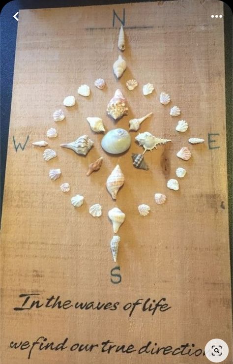 Compass Rose Art, Seashell Art Diy, Beach Themed Crafts, Oyster Shell Crafts, Art Coquillage, Seashell Projects, Shell Crafts Diy, Vbs Crafts, Ocean Crafts