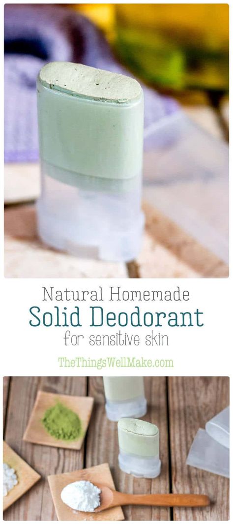 Soothing, yet effective, this natural homemade deodorant stick works without baking soda nor coconut oil and uses zinc to help combat odors for those with sensitive skin. #thethingswellmake #miy #deodorant #sensitiveskin #hygeine #natural #DIY Deodorant For Sensitive Skin, Sensitive Skin Deodorant, Baking Soda Free Deodorant, Deodorant Recipes, Lotion For Oily Skin, Săpunuri Handmade, Diy Deodorant, Homemade Deodorant, Deodorant Stick