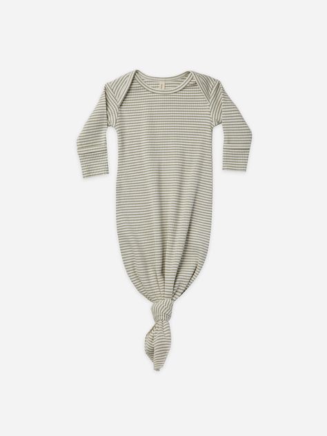 knotted baby gown | fern stripe - Quincy Mae Beautiful Color Palettes, Kids Web, Organic Cotton Leggings, Quincy Mae, Minimal Prints, Matching Baby, Baby Gown, Cotton Bodysuit, Lifestyle Store