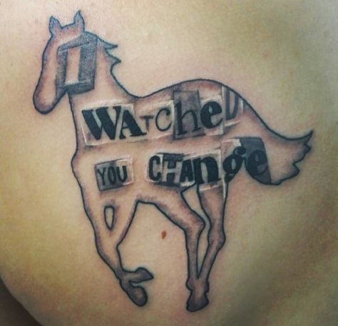 Deftones White Pony Change in the House of Flies tattoo Deftones Eyes Tattoo, White Pony Tattoo, Deftones Tattoos, Deftones Tattoo Ideas, White Pony Deftones, Flies Tattoo, Deftones Change, Twisted Transistor, Deftones Tattoo