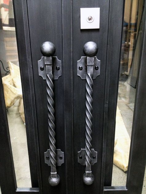 Adoore Iron Designs | Quality Melbourne Wrought Iron | Wrought Iron Door Handles and Pulls Melbourne Iron Gate Door, Iron Door Handles, Colonial Interior Design, Wrought Iron Door, Door Handle Design, Colonial Interior, Wrought Iron Design, Gate Handles, Stylish Doors