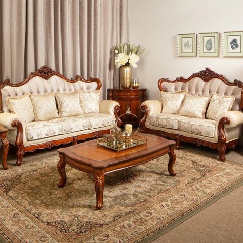 beautiful woodend sofa teak wood Living Room Indian, Stylish Sofa Sets, Sofa Design Wood, Wooden Sofa Set Designs, Luxury Furniture Living Room, Wooden Sofa Set, Traditional Sofa, Sofa Set Designs, Sofa Sets