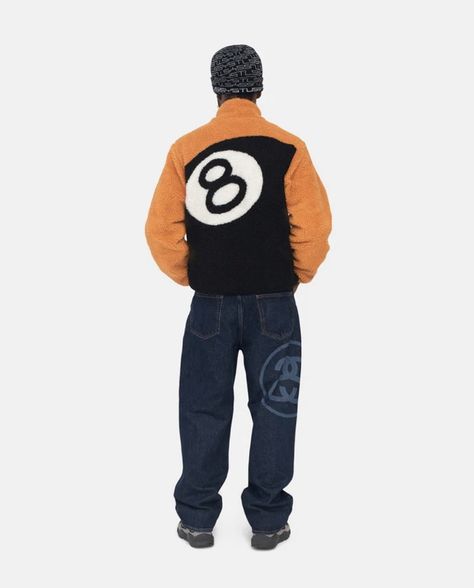 8 Ball Sherpa Jacket, Stussy 8 Ball Fleece, 8 Ball Fleece, Fashion Mfs, Stussy 8 Ball, Tuff Fits, Fleece Outfit, Masc Outfits, Jacket Sherpa