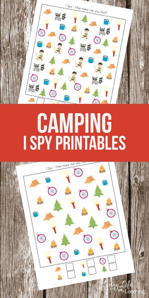 My daughter loves these I spy printables, they're so fun. Camping is a wonderful memory maker, bring it into your homeschool with this fun camping I spy printable and your kids won't realize they're learning. Fun Camping Activities, Camping Printables, I Spy Printable, Camping Preschool, Camping Theme Preschool, Camping Kids, Nature Camp, Glamping Birthday, Figure Ground