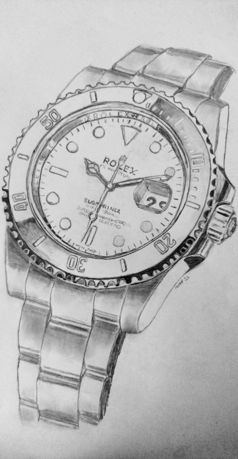 Watch Drawing Sketches, Hand Watch Drawing, Rolex Drawing, Watch Design Sketch, Normal Sketch, Drawing Competition Ideas, Rich Drawing, Complex Drawing, Pixel Art Drawings