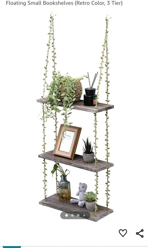 Shelf For Plant, Small Bookshelves, Window Wall Hanging, String Shelf, Photo Frame Decoration, Wall Hanging Shelf, Shelves For Wall, Floating Bookshelves, Wall Hanging Shelves