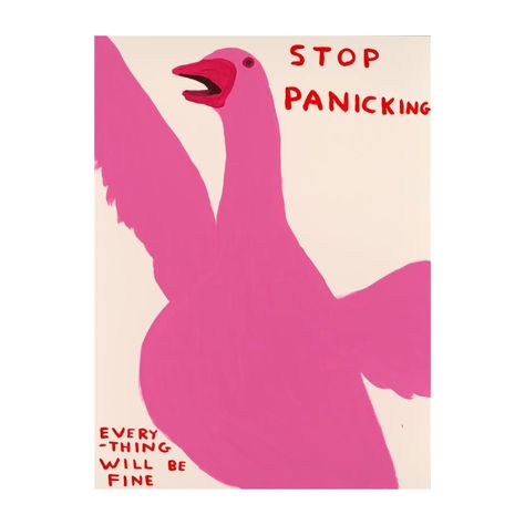 Stop Panicking, David Shrigley, A Kiss, Graphic Design Inspiration, Paper Size, Lovers Art, New Art, Flamingo, Screen Printing