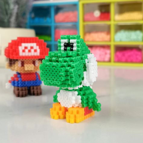 #yoshi #artkal #mario #freepattern #pattern #fuse beads Hama Beads Mario, 3d Beads, Perler Bead Mario, Hama Beads 3d, 3d Pokemon, Perler Creations, Pokemon Perler Beads, 3d Perler Bead, Hamma Beads