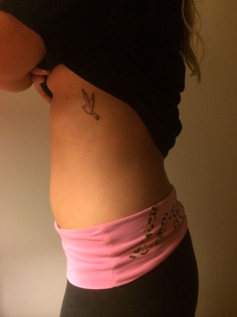 My new tatt:) #dove #tattoo #ribs #christian Tattoo Ribs, Dove Tattoo, Tiny Tattoos, Fish Tattoos, Jesus Fish Tattoo, Triangle Tattoo, Tattoos