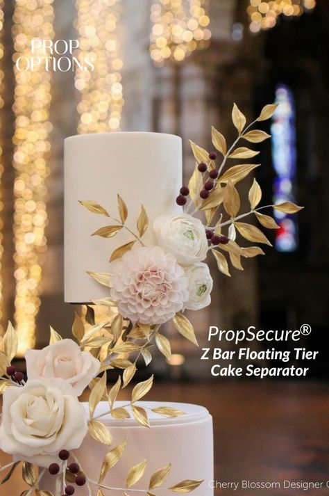 Creating unique cakes just got easier. Secure your cake designs and cake separators with PropSecure cake decorating supplies from Prop Options. PropSecure is the answer to securing your cake separators with ease. Our PropSecure Pins are available to purchase with each separator or separately. We also have a new range of premium, reusable PropSecure Acrylic Cake boards that work seamlessly with our PropSecure Separators. Head to our website to learn more. Cake Spacer Wedding Cake, Cake Spacer, Romantic Wedding Cakes, Illusion Cake, Floating Cake, Unique Cake Stands, Cake Riser, Unique Cakes Designs, Dummy Cake