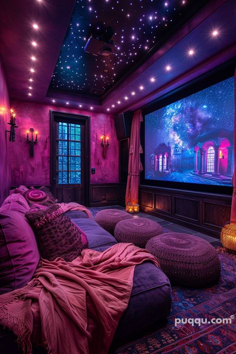 Small Theater Room: Creating Big Experiences in Compact Spaces - Puqqu Small Theater Room, Home Theater Room Design, Theater Room Design, Home Cinema Room, Room Makeovers, Future Apartment Decor, Home Theater Rooms, Theater Room, Cozy Room Decor