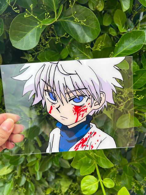 Killua Glass Painting, Killua Painting, Anime Canvas Painting, Glass Paintings, Anime Canvas, Glass Painting, Painting & Drawing, Manga Anime, Canvas Painting