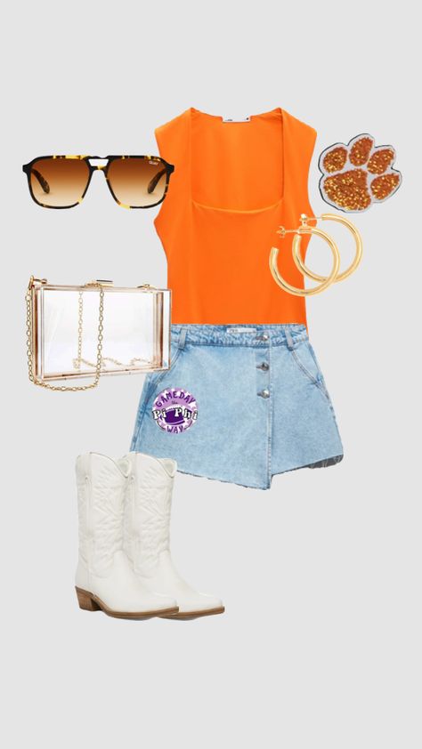 #gamedayoutfit #outfitinspo #beauty #orange #clemson #gameday #gamedayfit Auburn Gameday Outfit, Clemson Gameday Outfit, Clemson Gameday, Clemson Outfits, College Football Game Outfit, College Gameday Outfits, Tailgate Outfit, Football Game Outfit, Orange Outfit