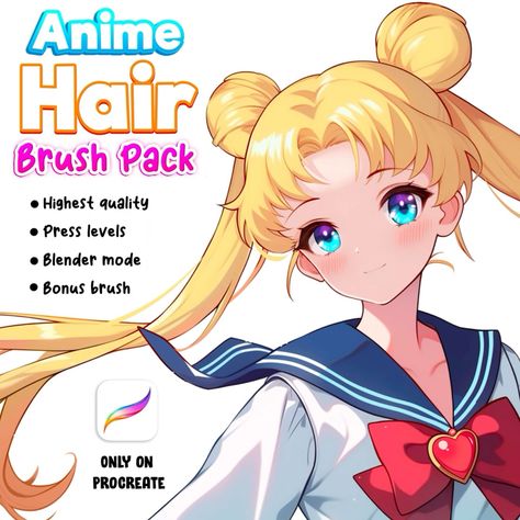 Free Anime hair brush pack for procreate! - LIBRIUM Anime Brushes Procreate, Hair Brush Procreate, Hair Procreate, Procreate Brushes Download, Brush Procreate, Manga Hair, Hair Illustration, Free Procreate, Brushes Procreate