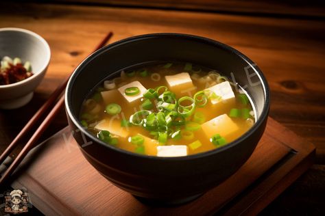 The origin of miso soup can be traced back hundreds of years in Japan. The main seasoning of miso soup is miso, which is a fermented condiment made from soybeans and either rice or barley, known for its rich salty taste and deep umami flavor. Miso soup is one of Japan's unique delicacies, and on cold winter days, a steaming bowl of miso soup can warm the body and soul. Miso Soup Recipe, Dashi Broth, Japanese Soup, Asian Kitchen, Japanese Cooking, Miso Soup, Cooking Wine, Body And Soul, Green Onions