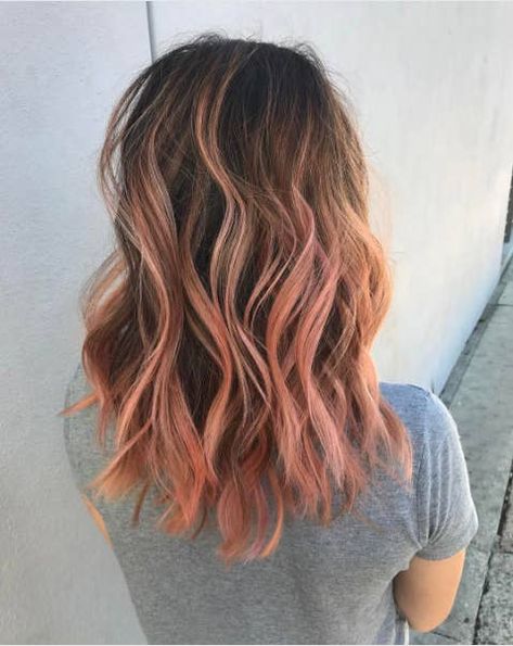 Blorange Hair, Dyed Hair Ombre, Hair Color Orange, Brown Ombre Hair, Latest Hair Color, Peach Hair, Ombre Hair Blonde, Latest Hair, Pink Highlights