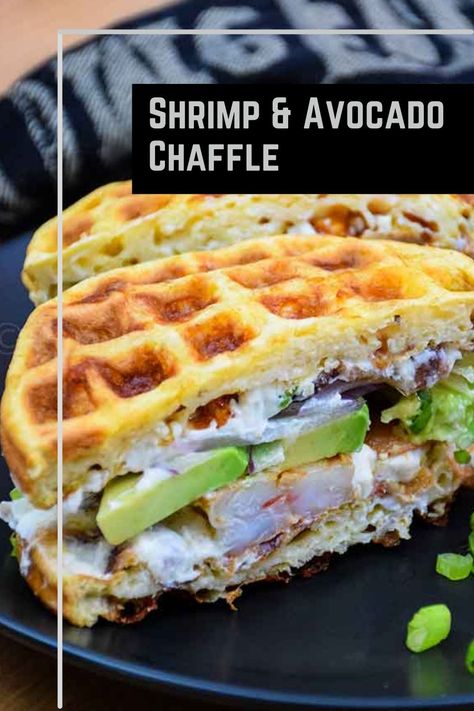 Shrimp Avocado Chaffle Sandwich, Chaffle Recipe Keto Easy, Chaffle Recipes Easy, Chaffles Recipe Keto Easy, Mini Waffle Make Recipes, Keto Chaffles, Shrimp, Avocado, Shrimp Recipe, Dinner Ideas, Low Carb Dinner Ideas, Keto Dinner, Keto Shrimp, Keto Shrimp Recipes, Keto Avocado Recipes, Avocado Recipes Chaffle Sandwich, Diet Lunch Ideas, Shrimp And Avocado, Keto Shrimp Recipes, Chaffle Recipe, Low Carb Maven, Mushroom Soup Recipes, Shrimp Avocado, Keto Lunch Ideas