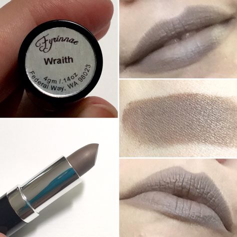 Fyrinnae Wraith lipstick - new formula. Grey lipstick gray lipstick griege lipstick. Goth Lipstick, Gray Lipstick, Grey Lipstick, Swag Makeup, Cute Makeup Looks, Gothic Makeup, Goth Makeup, Fantasy Makeup, Costume Makeup