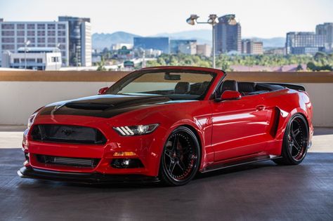 2016 Ford Mustang by TS Designs, 2015 SEMA show Mustang Mods, Custom Mustang, 2016 Mustang, 2016 Ford Mustang, 2017 Mustang, Convertible Cars, Red Mustang, Super Snake, Мотоциклы Cafe Racers