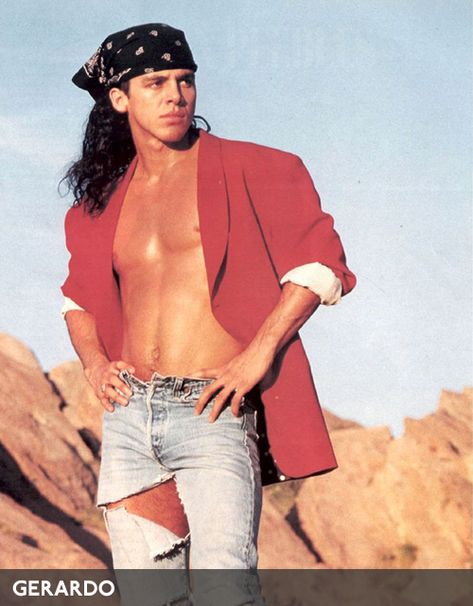 I know, I know.  Well if you're of a certain age, you'll get a good laugh out of today's retro rewind on EQ.  Back in 1991 – this guy was the shit.  Before Ricky Martin, before Enrique Iglesias, there was Gerardo.  The quintessential Latin lover of the early 90s – he was most noted […] Rico Suave, Jason Priestley, One Hit Wonder, Bandana Styles, 90s Outfit, Latin Music, Music Blog, The 1990s, 90s Kids