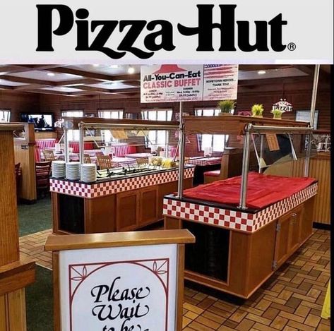 Salad Bar Buffet, Vintage Pizza Hut, Hut Interior, Vintage Pizza, Pizza Buffet, Salad Buffet, Bar Buffet, Local Pizza, Pizza Bar