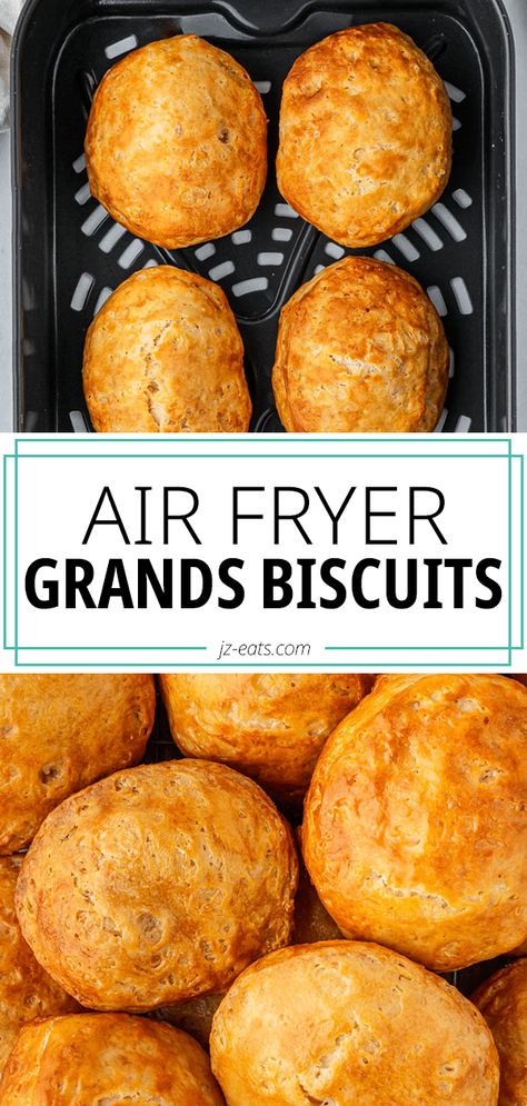 air fryer biscuits in the air fryer basket Air Fryer Pillsbury, Air Fryer Biscuits, Grands Biscuits, Fried Turkey Recipes, Pillsbury Biscuits, Fried Turkey, Canned Biscuits, Easy Air Fryer, Supper Recipes