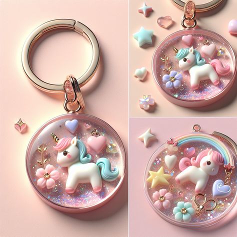 Discover our cute, hand-crafted resin art keychain! Featuring a pastel-colored, glittery unicorn encapsulated in glossy resin. Its 3D effect, whimsical detailing, and practical design makes it a perfect accessory! #ResinArt #CuteKeychain #TeenAccessories #UnicornKeychain #ArtisticGifts #PastelGlitter Cute Resin Keychain, Resin Art Keychain Ideas, Uv Resin Ideas, Resin Art Keychain, Diy Resin Keychain, Craft Holder, Baby Diy Sewing, Art Keychain, Colorful Keychain