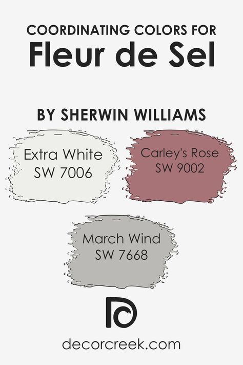 Coordinating Colors of Fleur de Sel SW 7666 by Sherwin Williams Sherwin Williams March Wind, Trim Colors, Coordinating Colors, Sherwin Williams, Paint Color, Green And Grey, Paint Colors, Paint, White