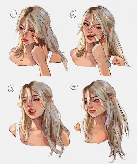 #naturalshorthairstyles Expression Study, 3d Karakter, Cute Art Styles, Digital Art Girl, Hairstyles For Women, Sketchbook Art Inspiration, Drawing Poses, الرسومات اللطيفة, Art Reference Poses