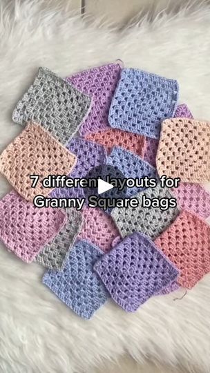 Granny Square Bag Layout, Bag Layout, Granny Square Bags, Square Purse, Granny Square Bag, Square Bag, Diy Handmade, Granny Square, Crochet Bag