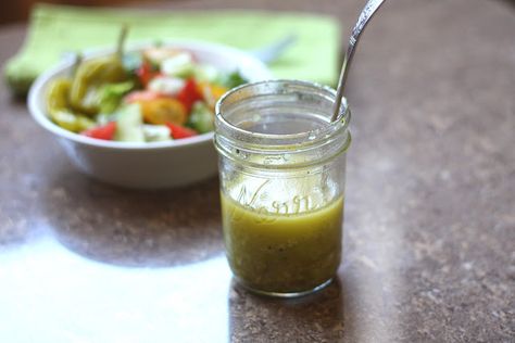 Pepperoncini Lime Vinaigrette recipe by Barefeet In The Kitchen Zesty Italian Dressing Recipe, Mushrooms Gravy, Italian Dressing Recipe, Homemade Italian Dressing, Zesty Italian Dressing, Types Of Salad, Kidney Friendly Foods, Renal Diet, Lime Vinaigrette